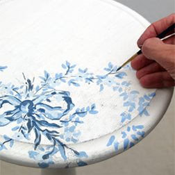 how to paint flowers on furniture