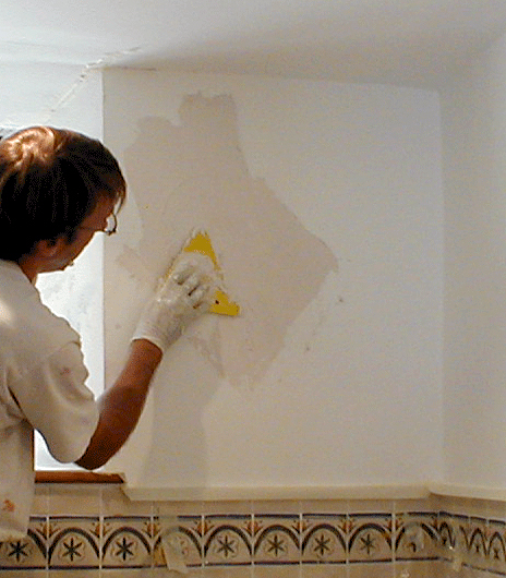 applying the plaster