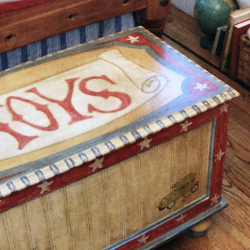 hand Painted Vintage Toy Chest