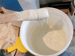 mixing plaster