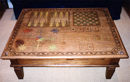 painted inlay game table