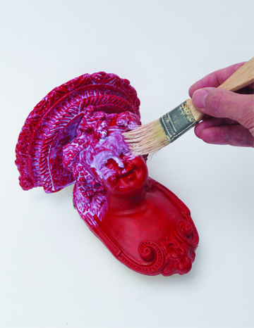 applying base color for gold leaf