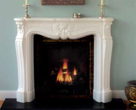 Rococco style plaster fireplace mantle