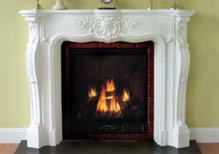 Louis XV style plaster fireplace mantle