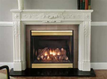 Louis XVI style plaster fireplace mantle