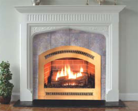 Elizabethan style plaster fireplace mantle