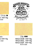 manetti gold color chart