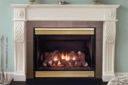 Classic Italian plaster fireplace mantle