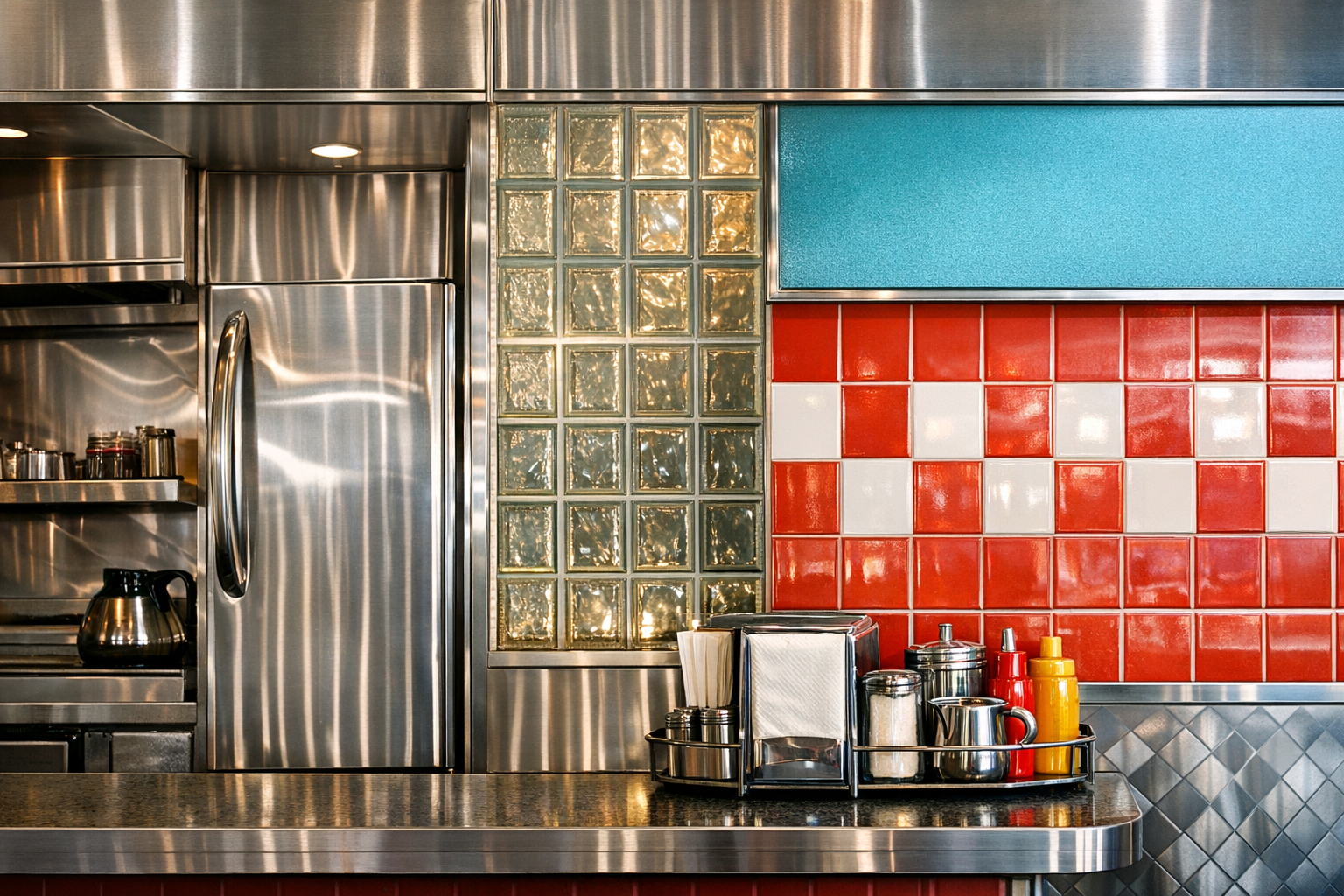 Diner style interior dwalls